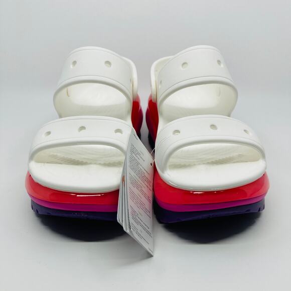 Crocs Mega Crush Sandal Clogs Womens 8 Mens 6 Platform White Pink Purple New - Picture 2 of 8